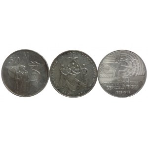 50 CZK 1971 Communist Party of Czechoslovakia + 50 CZK 1973 Victory February + 50 CZK 1979 IX. Congress of the Communist Party of Czechoslovakia