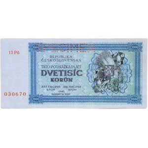Tchécoslovaquie 1944-1945, 2000 CZK 1945 - 13Po 030670