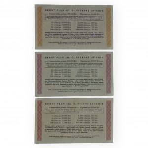 Czechoslovakia, Czechoslovak State Lottery Bardějov, Bystřice p. Hostýnem, Třinec, lot 10 CZK 6428, 36162, 64450
