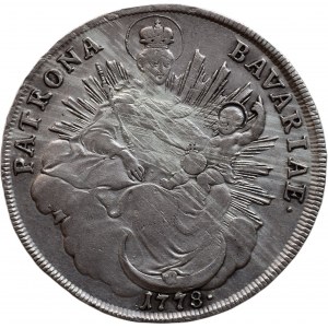 Bavorsko, Carl Theodor, 1777 - 1799, tolar 1778 H.ST.- madona