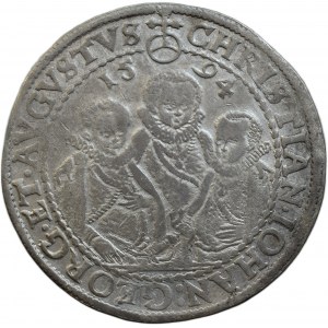 Sasko-Albertinská linie, Christian II., Johann Georg a August 1591 - 1611, tolar 1594 HB Drážďany - Hans Biener