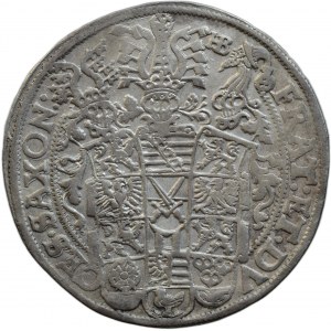 Sasko-Albertinská linie, Christian II., Johann Georg a August 1591 - 1611, tolar 1594 HB Drážďany - Hans Biener