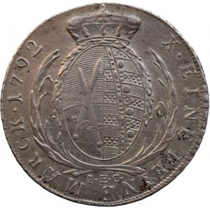 Sasko-Albertinská linie, Fridrich August III. 1763 - 1806, tolar 1792 IEC Drážďany