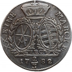 Sasko-Albertinská linie, Fridrich August III. 1763 - 1806, 2/3 tolar 1782 IEC