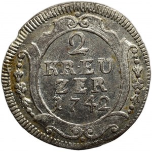 Baden-Durlach, Karl Friedrich 1738-1811, 2 krejcar 1742