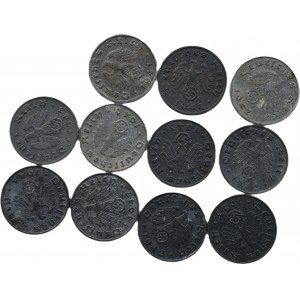 Německo III. Říše, 1 pfennig 1940 A, 1941 B, E, A, B, E, J, 1943 A, D, E, 1944 B