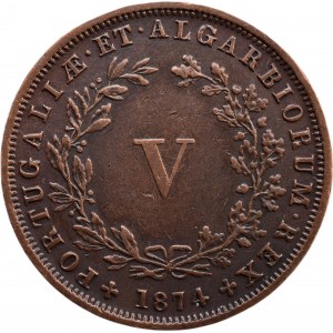 Portugalsko, 5 realů 1874