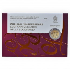 San Marino, 2 euro 2016 - William Shakespeare