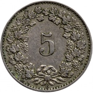 Švýcarsko, 5 rappen 1880 B
