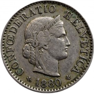 Švýcarsko, 5 rappen 1880 B