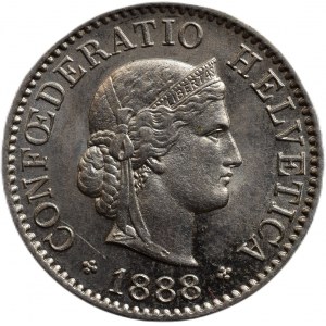Švýcarsko, 5 rappen 1888 B