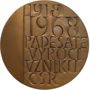 Babraj - Slezák, Brno - 50th anniversary of the Czechoslovakia, bronze 60 mm