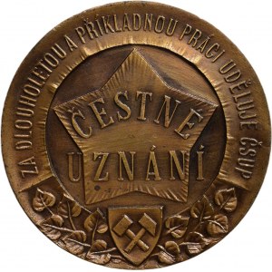 Gutwirth - Počta, 40 years old. Czechoslovak uranium industry, bronze 60mm