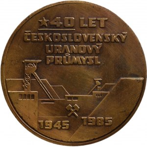 Gutwirth - Počta, 40 years old. Czechoslovak uranium industry, bronze 60mm