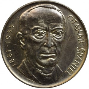 Peter A., Otakar Španiel - medal for the 100th anniversary of his birth 1881 - 1981 Portrait frontal, description / hands of the medalist at work, 3 lines inscription, description Signed, postř.bronze, 50mm