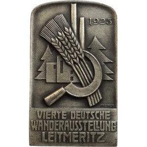 Pfeifer, Litoměřice (Leitmeritz) - čtvrtá německá putovní výstava - Za zásluhy 1925 Výstavní atributy, 3řádk.nápis / 2řádk.nápis, opis Sign., Postř.plaketa 61x37 mm