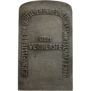 Pfeifer, Litoměřice (Leitmeritz) - čtvrtá německá putovní výstava - Za zásluhy 1925 Výstavní atributy, 3řádk.nápis / 2řádk.nápis, opis Sign., Postř.plaketa 61x37 mm