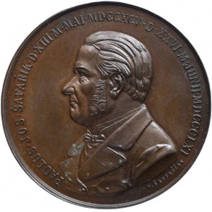 Šantrůček V., Pavel Josef Šafařík - 100.výročí narození 1895 - poprsí zleva, opis / třináctiřádkový nápis s životop. daty, Sign., bronz 57mm