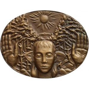 Šindelář L., médaille AE POUR BESKYDY, bronze ovale 90X70mm