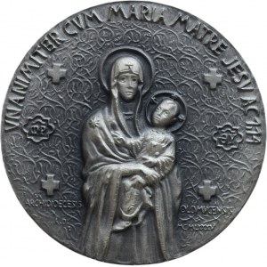 Šindelář L., 1100th Anniversary of the Death of St. Methodius 1985, St. Cyril and Methodius according to the painting by Jan Matejka / P. Mary Mother of the Union according to the painting by E. L. Šindelář postř. bronze 70 mm