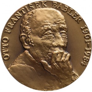 Teplý B., Olomouc, Otto František Babler 1901-1984, prtrét mírně zprava / La Divina Commedia - Dante . Beatrice, uprostřed obraz sign.: BT, bronz 50 mm, náklad 10 ks