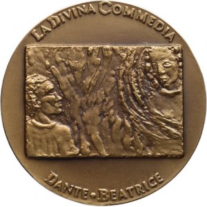 Teplý B., Olomouc, Otto František Babler 1901-1984, prtrét mírně zprava / La Divina Commedia - Dante . Beatrice, uprostřed obraz sign.: BT, bronz 50 mm, náklad 10 ks