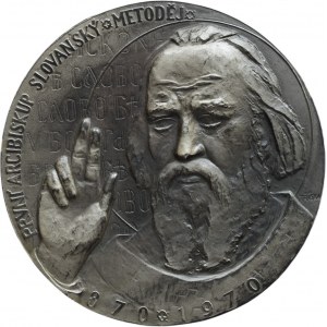 Tříska J., medaile Cyril a Metoděj 1970, zakladatel slovanského písemnictví/první arcibiskup slovanský, sign., postř. Bz, 80mm
