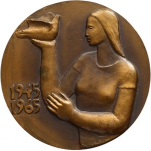 Uher, medaile za 20 let obětav práce v okrese Bruntál, bronz 70mm