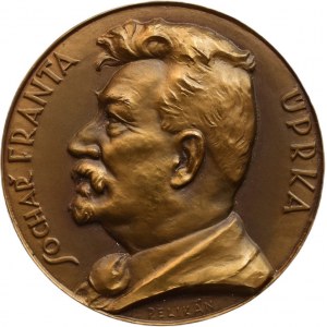 Pelikán-Sochař Franta Úprka, head on the left / Association of Moravian Artists 1932 signed, bronze 50 mm Taul 445