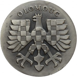 Olomouc - for merits for the city, b.l., bay window, description / Moravian eagle, description, unsigned (F.Bělohlávek), Bronze 50 mm