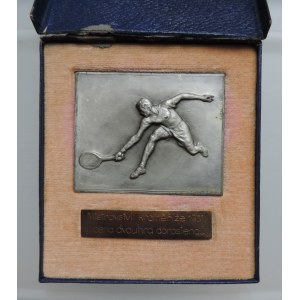 Kroměříž, sign. Karel Otáhal, Kromeriz Tennis Championships 1951, II. prize singles juniors, AE 63x51mm, etue torn, Hurdálek-Suchomel not stated