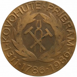 Příbram - metal smelting, 59mm, Příbram - uranium mines. Bronze 60mm