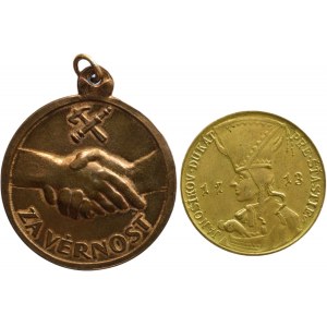 Za věrnost (hornická), 33mm, ouško+ Jánošikův dukát