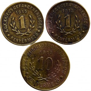 Prisoner of war camps, Kenyérmezö (Komárno) - 10 fillér 1915, 2x fillér 1915