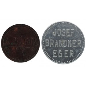 food stamps: Josef Brandner Eger (Cheb) / Gut für Liter Wein + A. Bárta / 1 lunch