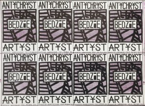 Grupa TWOŻYWO, Antychryst Będzie Artyst, zestaw 8 naklejek, 1997