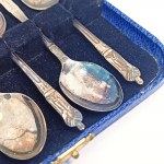 Set of Teaspoons with Monk Pattern Silver-plated in box