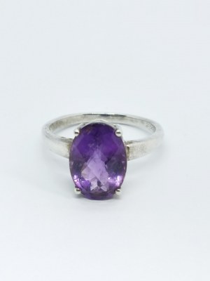 Amethyst Ring, 925 Silver Gemporia