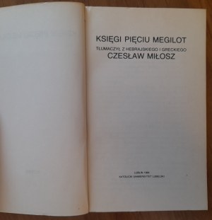 Milosz Cz. Books of Five Megillot