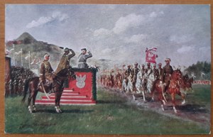 Marshal Jozef Pilsudski greets the parading cavalry on the Krakow's Commons, 6.X.1933.