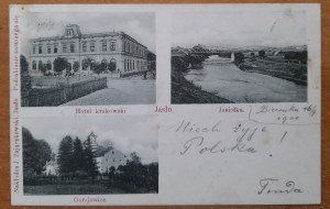 Jaslo. ( three views) Cracow hotel,Jasiolka,Gorajowice.