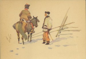 1 KOSSAK Karol, signed, From the series: Hutsuli on the road, 3156 Książnica Atlas, Lviv, litt. col., 1939