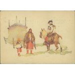 1 KOSSAK Karol, sygn., Z cyklu: Huculi w drodze, 3157 Książnica Atlas, Lwów, lit. kol., 1939