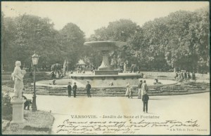 20 WARSAW - Varsovie, Jardin de Saxe et Fontaine, Publishers A la Ville de Paris, Varsovie, st. chb., ca. 1900.