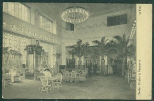 22 WARSAW - Bristol Hotel, Hall, A. Hurkiewicz and Ska., St. czb., ca. 1910,
