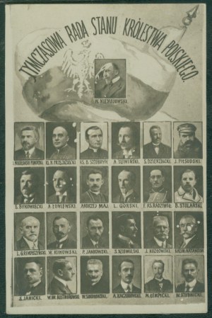 15 WARSAW - January 1917, W. NIEMOJOWSKI, Chairman of the Provisional Council of State of the Kingdom of Poland with 24 members, photo frontispiece, [tableau includes all 25 T.R.S. members].