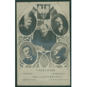 16 WARSZAWA - Styczeń 1917, W. NIEMOJOWSKI, Marszałek T. Rady Stanu wraz z 4 członkami, fot. czb.,