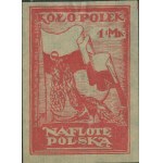 1 EYE STICKER - Polish Bandera, 16 x 10 cm, red print, Zakł. Graf. Kozianski, Warsaw, waxed paper