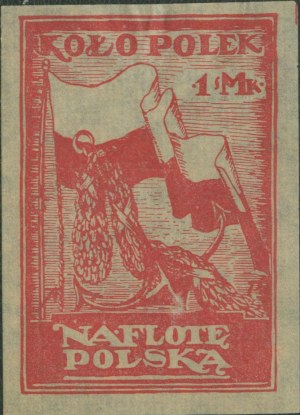1 EYE STICKER - Polish Bandera, 16 x 10 cm, red print, Zakł. Graf. Kozianski, Warsaw, waxed paper