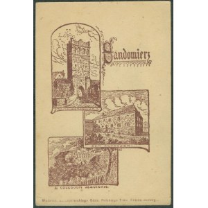 SANDOMIERZ - Brama Opatowwska, Dom Długosza, B. Kolegjum Jezuickie, Wyd. Sandom. Oddz., PTK, lit. sepia, ok. 1920, (*)